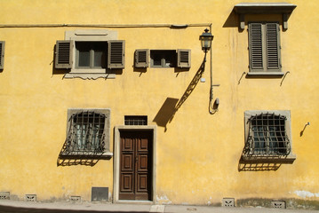 Yellow facade of Italian home
