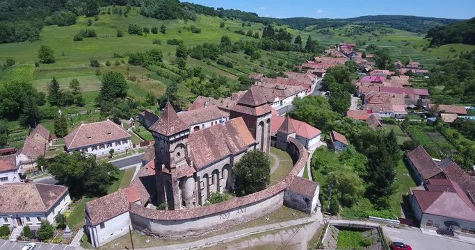 Valea Viilor Saxon Village video footage shot from above with a 4K camera