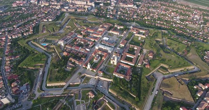 Alba Iulia Romania aerial video footage in 4K
