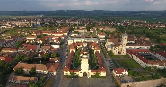 Alba Iulia Romania aerial video footage in 4K
