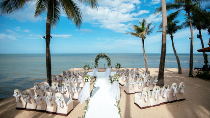 Wedding setting on a tropical beach
