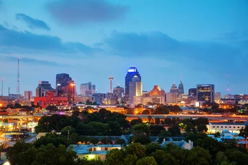 Stoff pro Meter Stadtbild von San Antonio, TX © andreykr