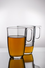 Tea in transparent mugs