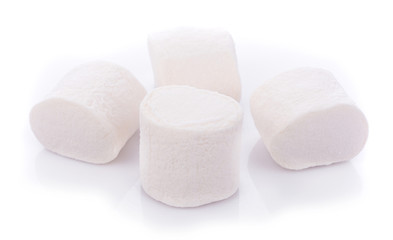 marshmallows on white background