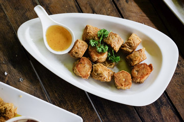 Jock fried chicken for a snack ready to cook