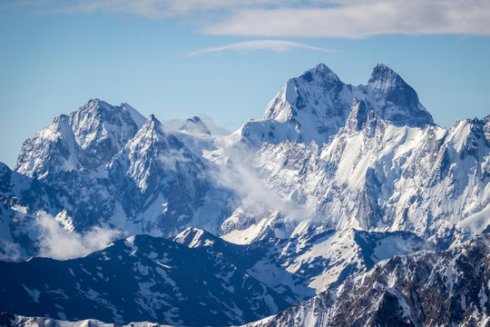 Fototapeta Ushba mountain in the morning. The Greater Caucasus Range.  Georgia.