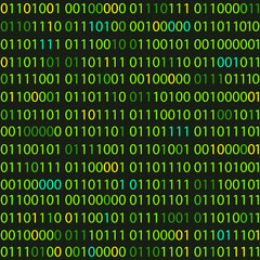 Binary code vector seamless pattern. Zero one computer code background