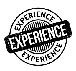 Experience rubber stamp. Grunge design with dust scratches. Effects can be easily removed for a clean, crisp look. Color is easily changed.