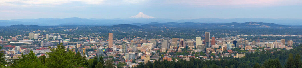 Portland Oregon Cityscape Daytime Panorama