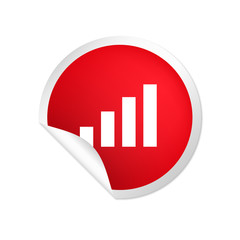 runder Sticker rot Balkendiagramm