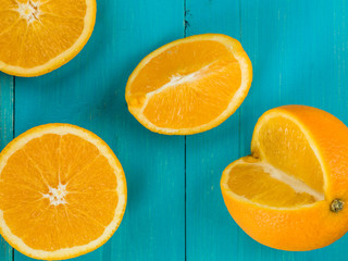 Fresh Ripe Juicy Oranges And Orange Segments