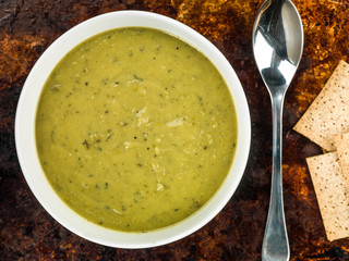 Bowl of Pea and Mint Soup