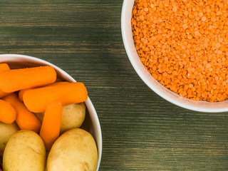 Bowl of Dry Uncooked Red Lentils