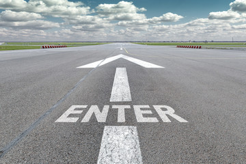 Airport runway arrow Enter
