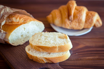 Baking on a wooden table
