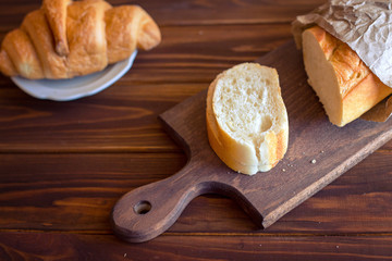 Baking on a wooden table
