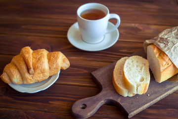 Baking on a wooden table
