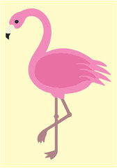 Fashion animal illustration. Flamingo