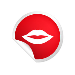 runder Sticker rot Lippen