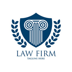 Pillar in Shield Law and Attorney Logo - 165589705
