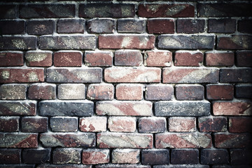 old brick wall for texture or background, vignette effect
