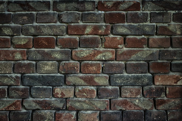 old brick wall for texture or background, dark effect