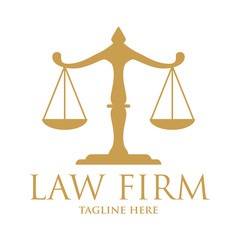 Gold Scale of Justice Law Logo - 165591748