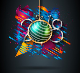 2018 Happy New Year Background for your Seasonal Flyers and Greetings Card