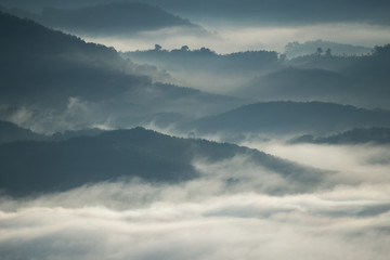 Mountain mist, Blurred background