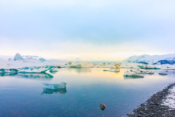 Fototapeta na wymiar Icebergs in Glacier Lagoon, Iceland .