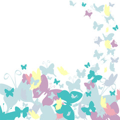 Fototapeta na wymiar Vector, abstract background with butterfly silhouette