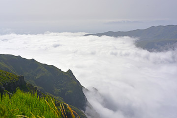 The highest Madeira island mountain Pico Ruivo.