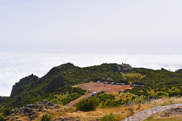 Naklejka premium The highest Madeira island mountain Pico Ruivo.