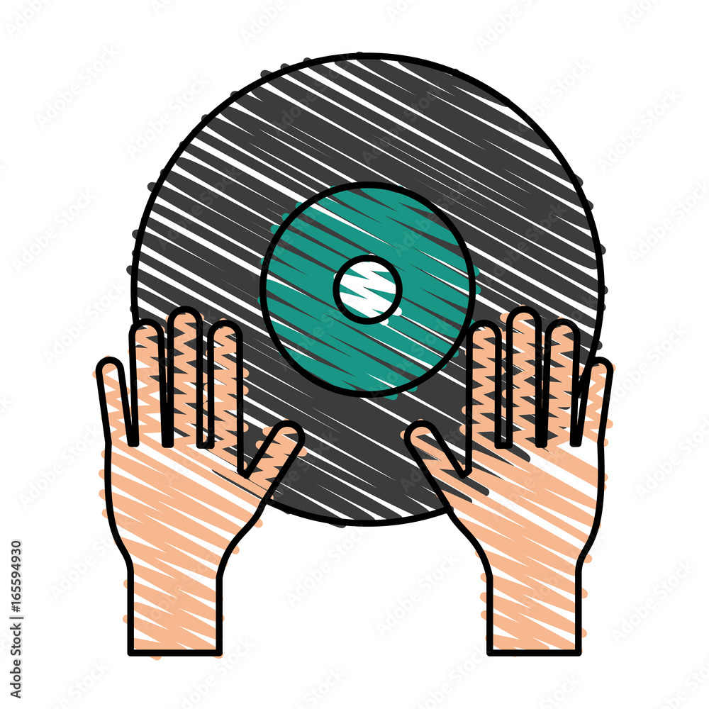 Sticker Turntable music hand