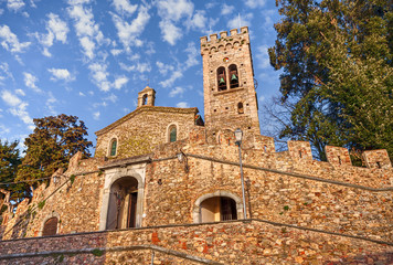 Fototapeta na wymiar Castagneto Carducci, Leghorn, Tuscany, Italy: ancient church of San Lorenzo