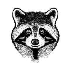 Raccoon hipster handdrawn vector illustration