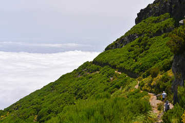 The highest Madeira island mountain Pico Ruivo.
