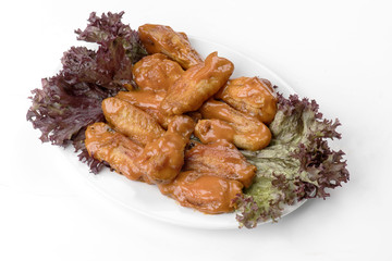 Buffalo Chicken Wings, Isolated On White