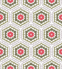 Abstract geometric pattern, floral background.