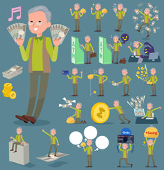 flat type Green vest grandfather_money