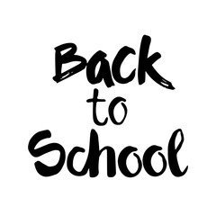 Back To School Logo Hand Drawn Text On White Background Flat Vector Illustration