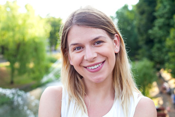 Attractive woman smiling at the camera