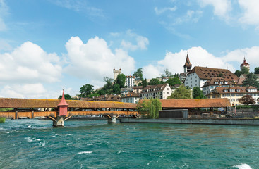 Fototapeta na wymiar River landscape Lucerne