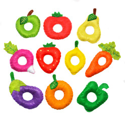 Felt Fruits and Vegetables set, toy for kids. Isolated