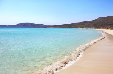 Fototapeta na wymiar landscape of Simos beach Elafonisos Greece