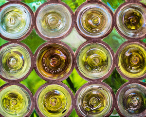 An antique glass stained glass window. Window. Background. Multicolored overflows. Rainbow in the glass.