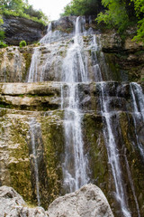 Waterfalls of the river Le Hérisson, in the French Jura