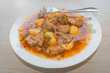 Chunky beef soup. Beef Soup With Vegetables