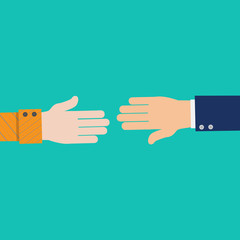 International partnership. Icon. Businessman handshake concept. Isolated flat vector illustration