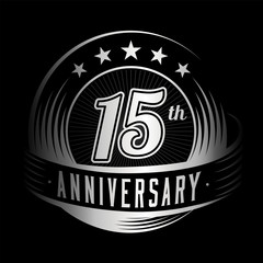 Fototapeta premium 15 years anniversary design template. Vector and illustration. 15th logo. 